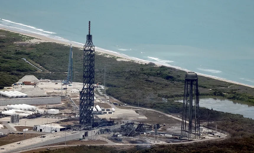In May, Blue Origin's New Glenn rocket exploded suddenly at the launch site. Photo: Reuters (File Photo)