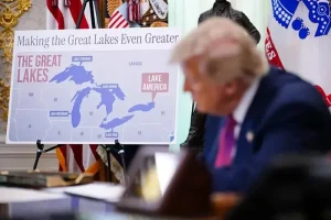 Trump renames Lake Ontario to Lake America