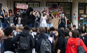 Police baton-charge student protests across France